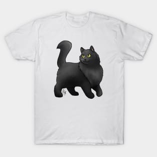 Cat - Turkish Angora - Black T-Shirt